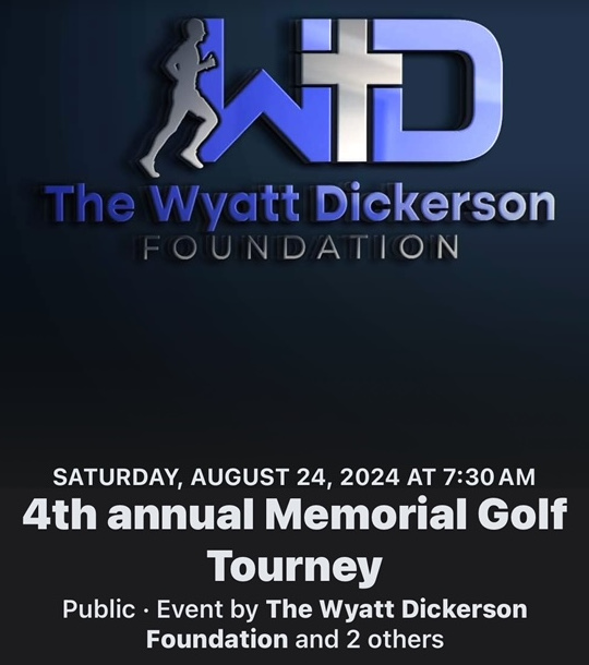 Decatur Golf Club | Events - (August 2024) Decatur Golf Club Events – (August 2024) DGC (August 24th, 2024) Wyatt Dickerson 4th Annual Memorial Tournament (Event / Flyer)